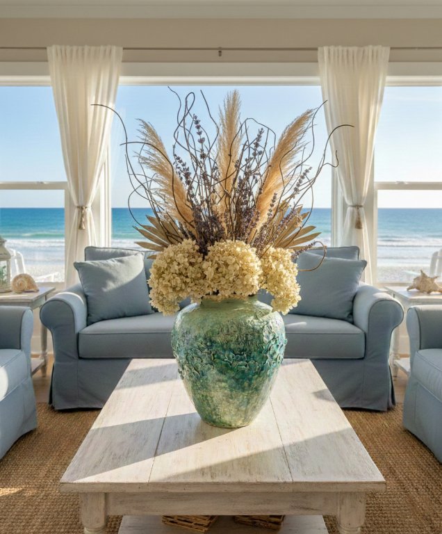 vaso spuma d'onda dai toni azzurri