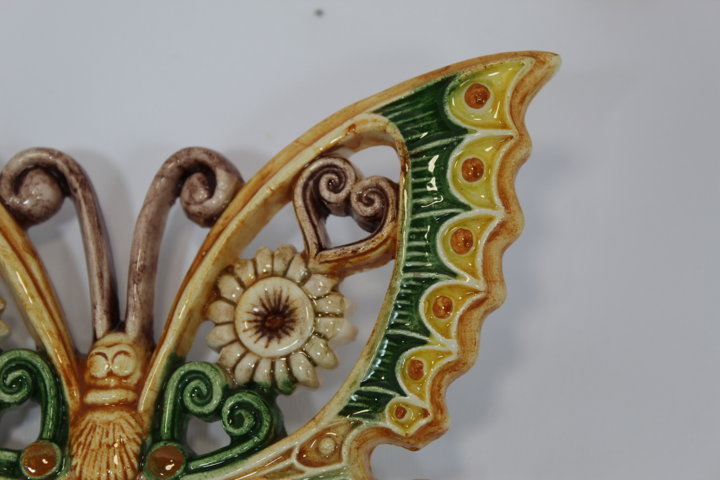 FoOhy Decorazione Da Parete In Ceramica Bianca A Forma Di Farfalla, Da Appendere Al Bagno, Soggiorno, Giardino (6 Pezzi - copertina
