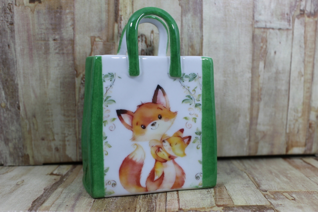 Handbag fox leaves