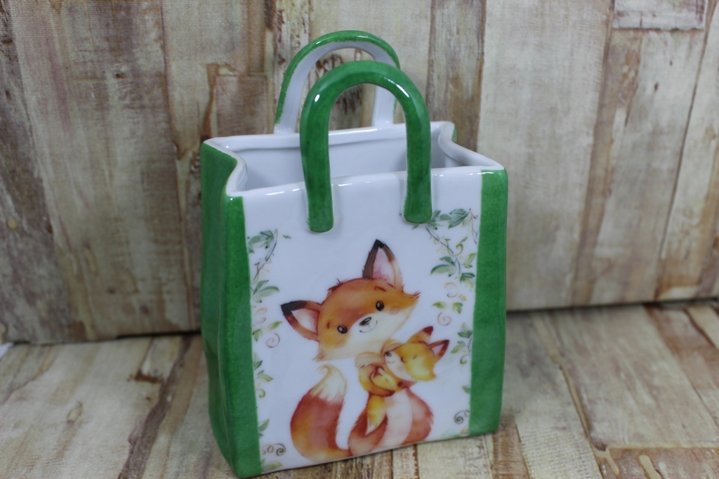 Handbag fox leaves